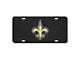 License Plate with New Orleans Saints Logo; Black (Universal; Some Adaptation May Be Required)