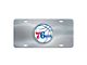 License Plate with Philadelphia 76ers Logo; Stainless Steel (Universal; Some Adaptation May Be Required)