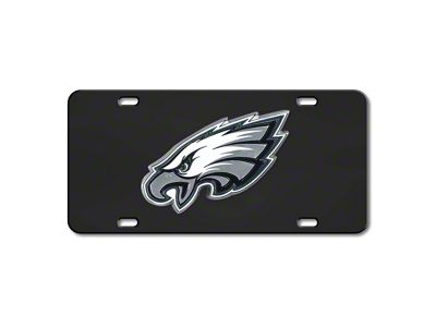 License Plate with Philadelphia Eagles Logo; Black (Universal; Some Adaptation May Be Required)