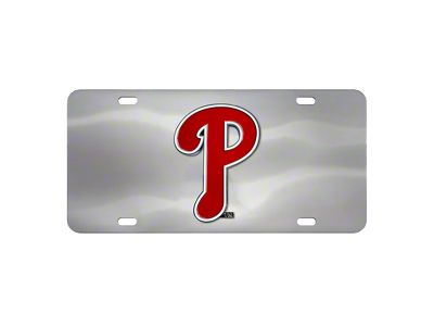 License Plate with Philadelphia Phillies Logo; Chrome (Universal; Some Adaptation May Be Required)