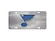 License Plate with St. Louis Blues Logo; Stainless Steel (Universal; Some Adaptation May Be Required)