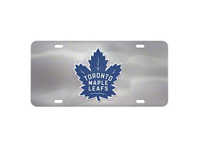 License Plate with Toronto Maple Leafs Logo; Stainless Steel (Universal; Some Adaptation May Be Required)