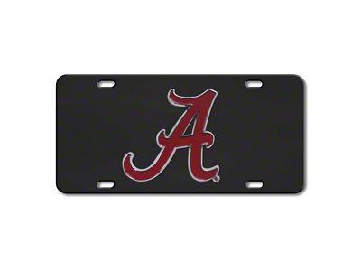 License Plate with University of Alabama Logo; Black (Universal; Some Adaptation May Be Required)