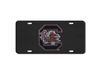 License Plate with University of South Carolina Logo; Black (Universal; Some Adaptation May Be Required)