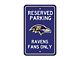 Parking Sign with Baltimore Ravens Logo; Purple