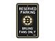 Parking Sign with Boston Bruins Logo; Black