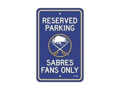 Parking Sign with Buffalo Sabres Logo; Navy