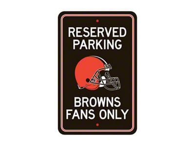 Parking Sign with Cleveland Browns Logo; Brown