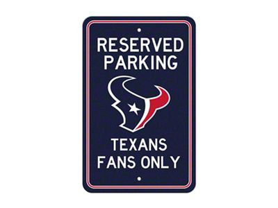 Parking Sign with Houston Texans Logo; Navy