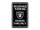 Parking Sign with Las Vegas Raiders Logo; Black