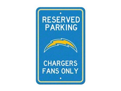 Parking Sign with Los Angeles Chargers Logo; Blue