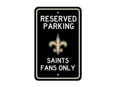 Parking Sign with New Orleans Saints Logo; Black