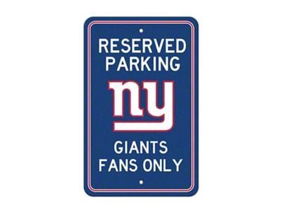 Parking Sign with New York Giants Logo; Dark Blue