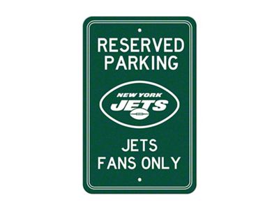 Parking Sign with New York Jets Logo; Green