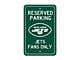 Parking Sign with New York Jets Logo; Green