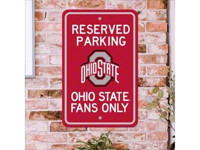 Parking Sign with Ohio State University Logo; Red