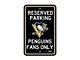 Parking Sign with Pittsburgh Penguins Logo; Black