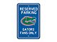 Parking Sign with University of Florida Logo; Blue