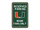 Parking Sign with University of Miami Logo; Green