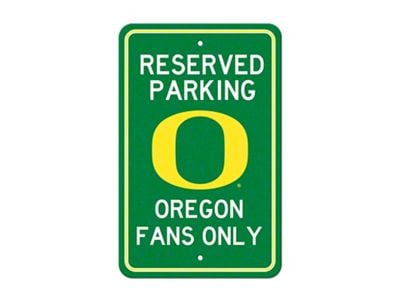 Parking Sign with University of Oregon Logo; Green