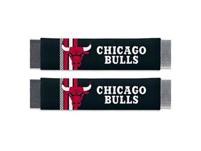 Rally Seatbelt Pads with Chicago Bulls Logo; Black (Universal; Some Adaptation May Be Required)