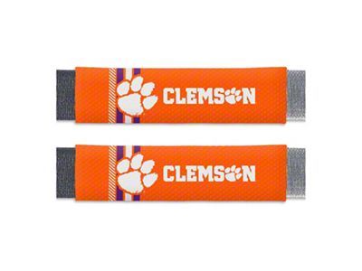 Rally Seatbelt Pads with Clemson Logo; Orange (Universal; Some Adaptation May Be Required)