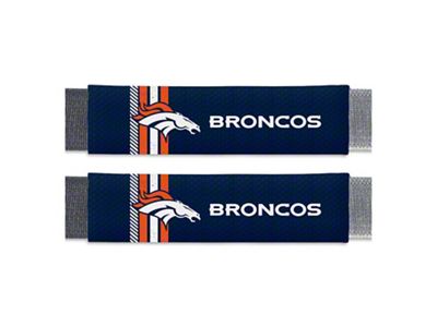 Rally Seatbelt Pads with Denver Broncos Logo; Navy (Universal; Some Adaptation May Be Required)