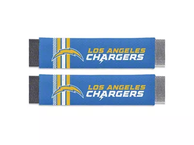 Rally Seatbelt Pads with Los Angeles Chargers Logo; Blue (Universal; Some Adaptation May Be Required)