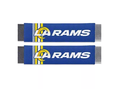 Rally Seatbelt Pads with Los Angeles Rams Logo; Blue (Universal; Some Adaptation May Be Required)