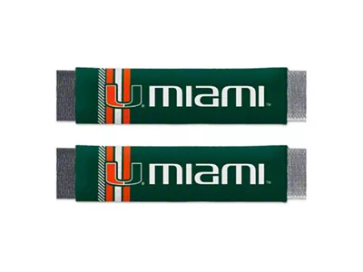 Rally Seatbelt Pads with Miami Logo; Green (Universal; Some Adaptation May Be Required)