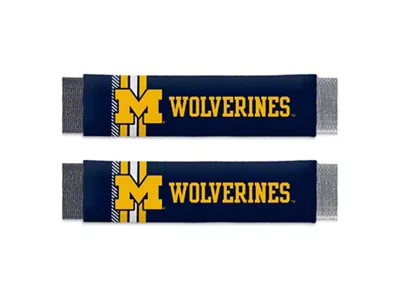 Rally Seatbelt Pads with Michigan Logo; Blue (Universal; Some Adaptation May Be Required)