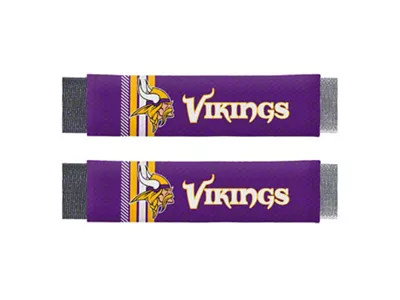 Rally Seatbelt Pads with Minnesota Vikings Logo; Purple (Universal; Some Adaptation May Be Required)