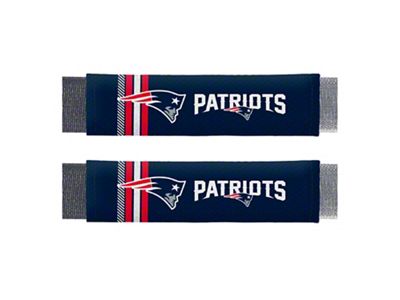 Rally Seatbelt Pads with New England Patriots Logo; Navy (Universal; Some Adaptation May Be Required)