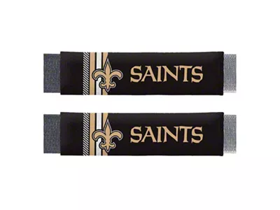 Rally Seatbelt Pads with New Orleans Saints Logo; Black (Universal; Some Adaptation May Be Required)