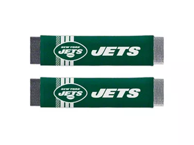 Rally Seatbelt Pads with New York Jets Logo; Green (Universal; Some Adaptation May Be Required)