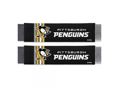 Rally Seatbelt Pads with Pittsburgh Penguins Logo; Black (Universal; Some Adaptation May Be Required)