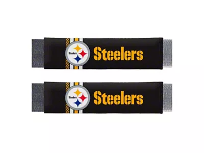 Rally Seatbelt Pads with Pittsburgh Steelers Logo; Black (Universal; Some Adaptation May Be Required)