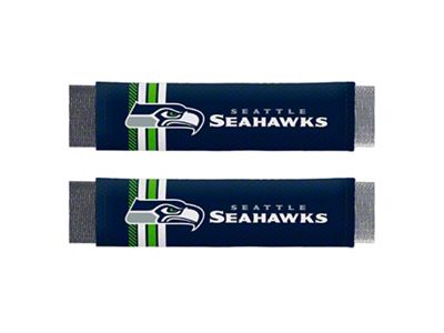 Rally Seatbelt Pads with Seattle Seahawks Logo; Navy (Universal; Some Adaptation May Be Required)