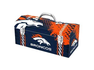 Tool Box with Denver Broncos Logo; Blue and Orange