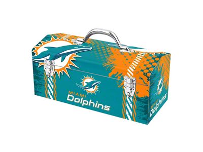 Tool Box with Miami Dolphins Logo; Aqua