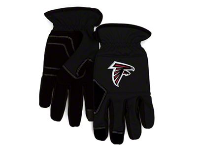 Work Gloves with Atlanta Falcons Logo; Black (Universal; Some Adaptation May Be Required)