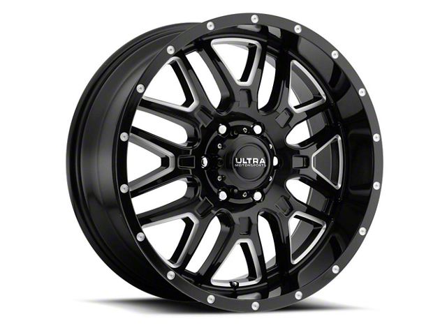 Ultra Wheels Hunter Gloss Black Milled 6-Lug Wheel; 18x9; 18mm Offset (07-13 Sierra 1500)