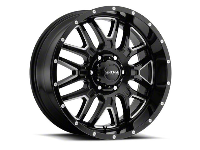 Ultra Wheels Hunter Gloss Black Milled 5-Lug Wheel; 20x9; -12mm Offset (09-18 RAM 1500)