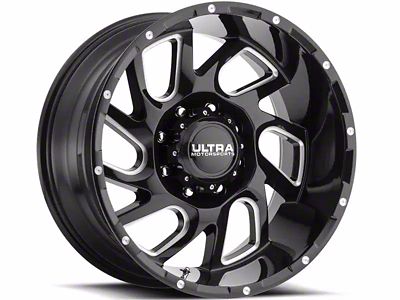 Ultra Wheels Carnage Gloss Black Milled 6-Lug Wheel; 20x9; 18mm Offset (14-18 Silverado 1500)