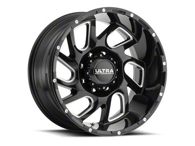 Ultra Wheels Carnage Gloss Black Milled 5-Lug Wheel; 20x10; -25mm Offset (02-08 RAM 1500, Excluding Mega Cab)
