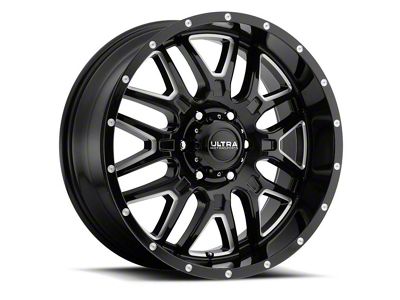 Ultra Wheels Hunter Gloss Black Milled 5-Lug Wheel; 18x9; 10mm Offset (02-08 RAM 1500, Excluding Mega Cab)