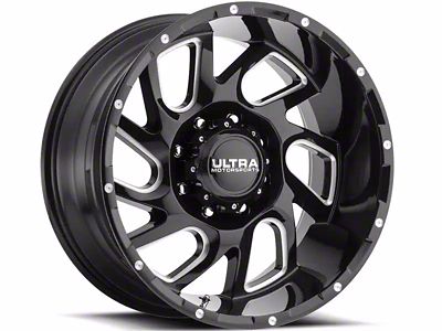 Ultra Wheels Carnage Gloss Black Milled 6-Lug Wheel; 20x9; 18mm Offset (19-24 Sierra 1500)