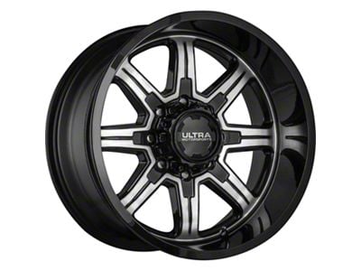 Ultra Wheels Menace Gloss Black Machined 8-Lug Wheel; 16x8; 10mm Offset (01-06 Sierra 3500 HD SRW)