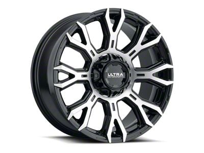 Ultra Wheels Scorpion Gloss Black with Diamond Cut Face 8-Lug Wheel; 20x10; -25mm Offset (01-06 Sierra 3500 HD SRW)