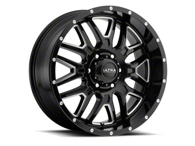 Ultra Wheels Hunter Gloss Black Milled 8-Lug Wheel; 20x10; -25mm Offset (01-06 Silverado 3500 HD SRW)